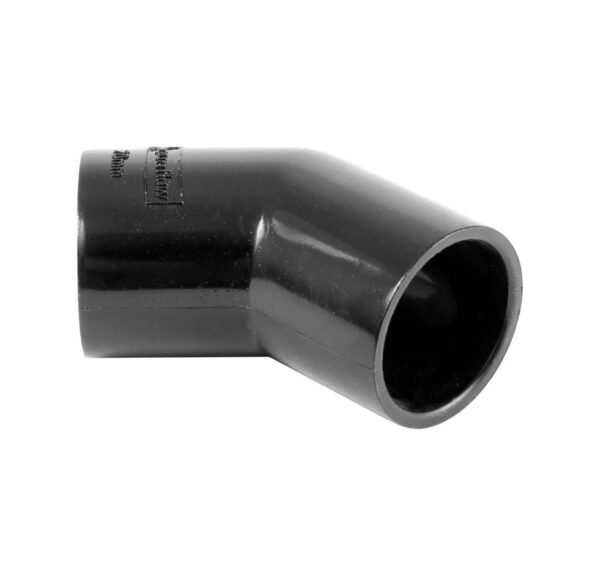 Overflow 45 Degree Bend 21.5mm Black